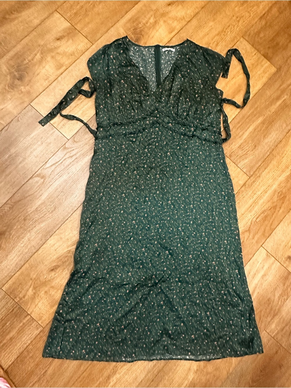 Reformation green silk dress